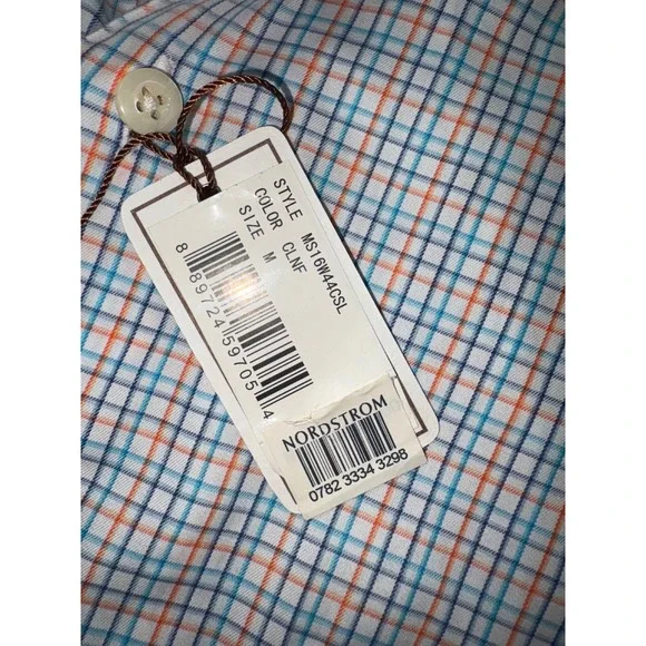 NWT Peter Millar Mens Medium Button Up Shirt Plaid Checkered Long Sleeve - Picture 4 of 8